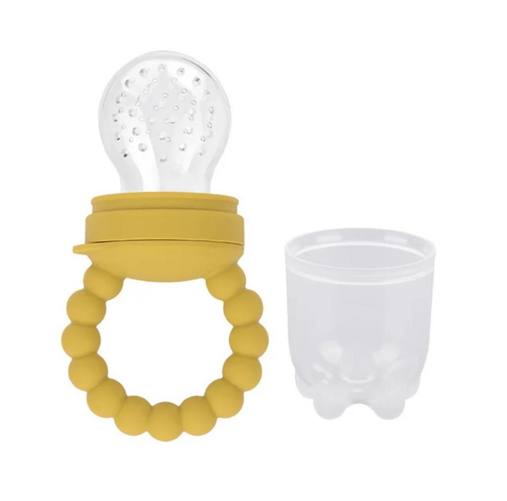 Suzeta pentru fructe cu maner din silicon - Mustard