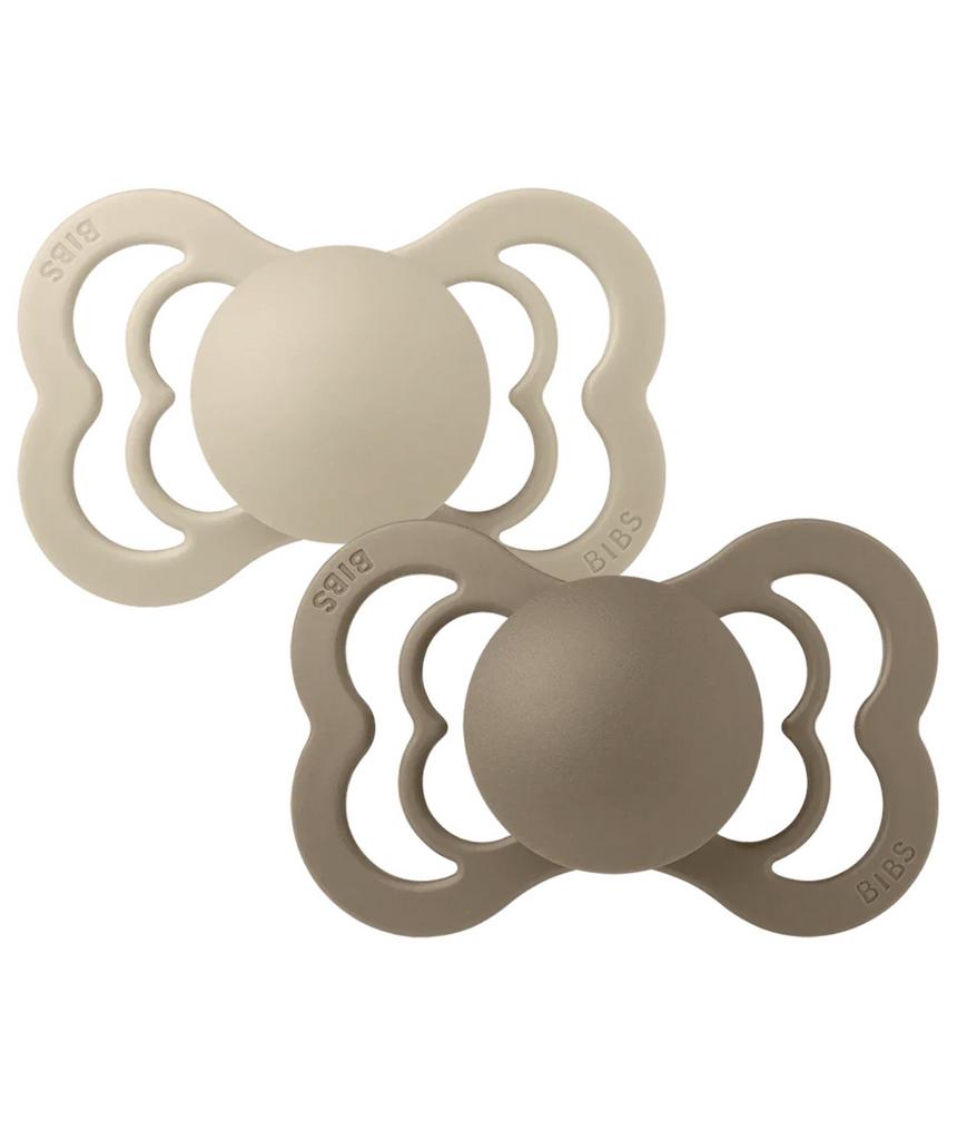 Set 2 suzete Bibs Supreme Vanilla & Dark Oak Silikone