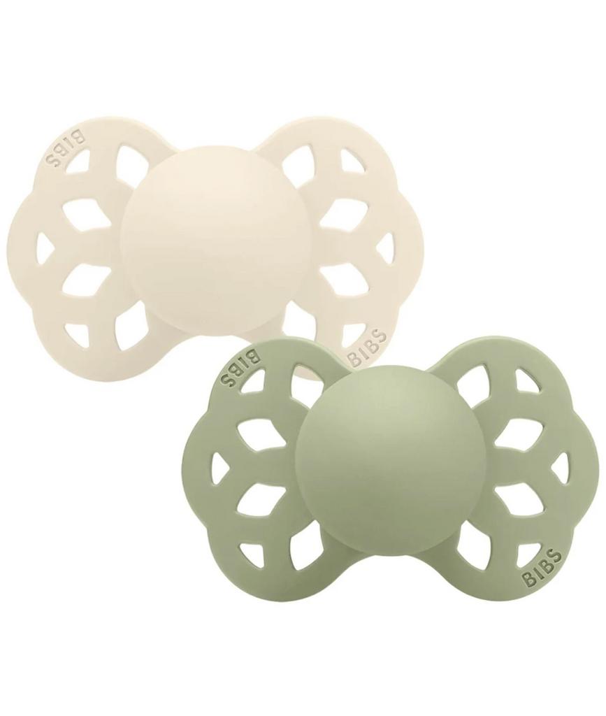 Set 2 suzete Bibs Infinity Ivory & Sage