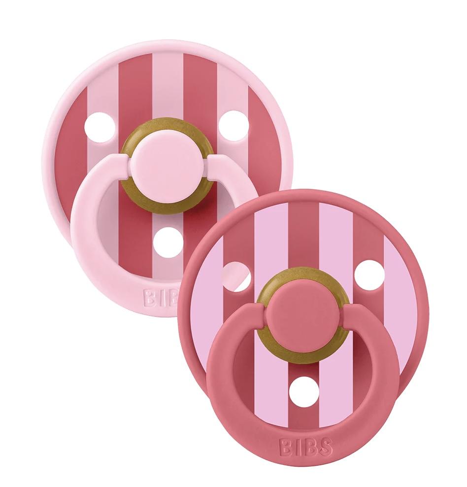 Suzete Bibs Block Baby Pink & Coral 0-6