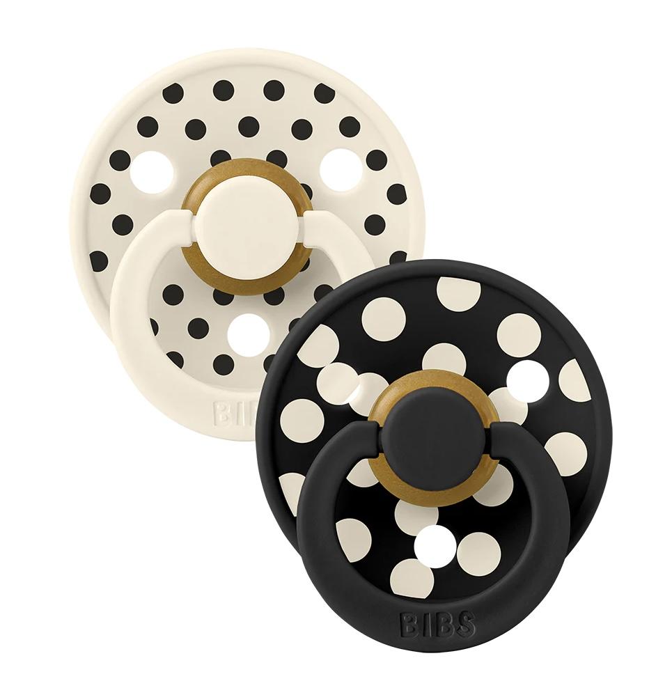 Suzete Bibs Polka Ivory & Black 6-18