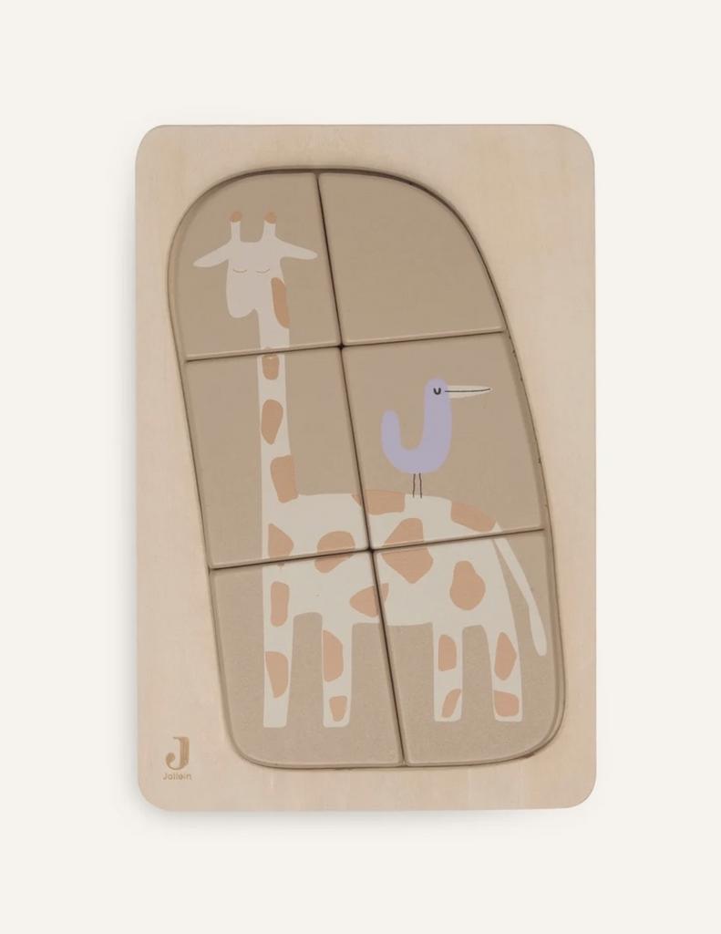Puzzle din lemn Jollein - Jungle Jumbo Girafa