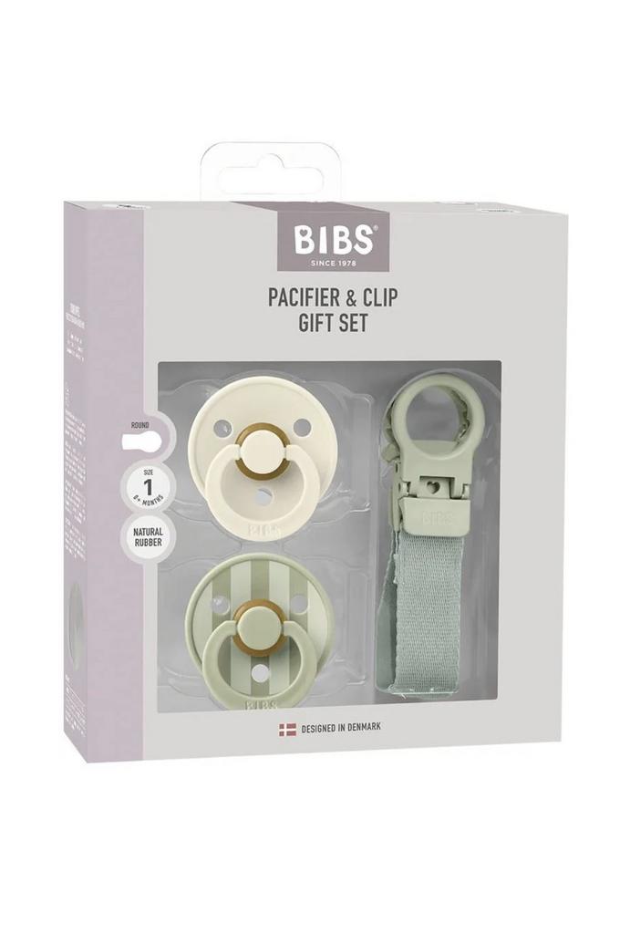 Set 2 suzete BIBS Colour și clips Loop - Sage