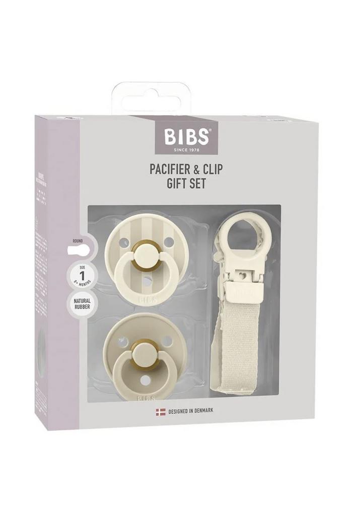 Set 2 suzete BIBS Colour și clips Loop - Ivory
