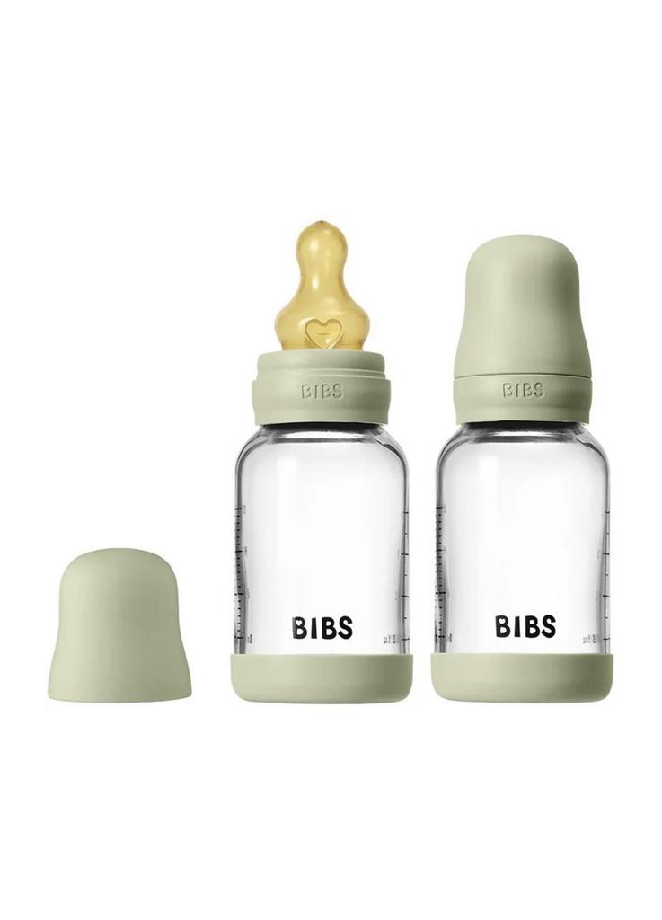 Set 2 biberoane din sticlă Bibs Sage cu tetina din latex flux lent,120 ml