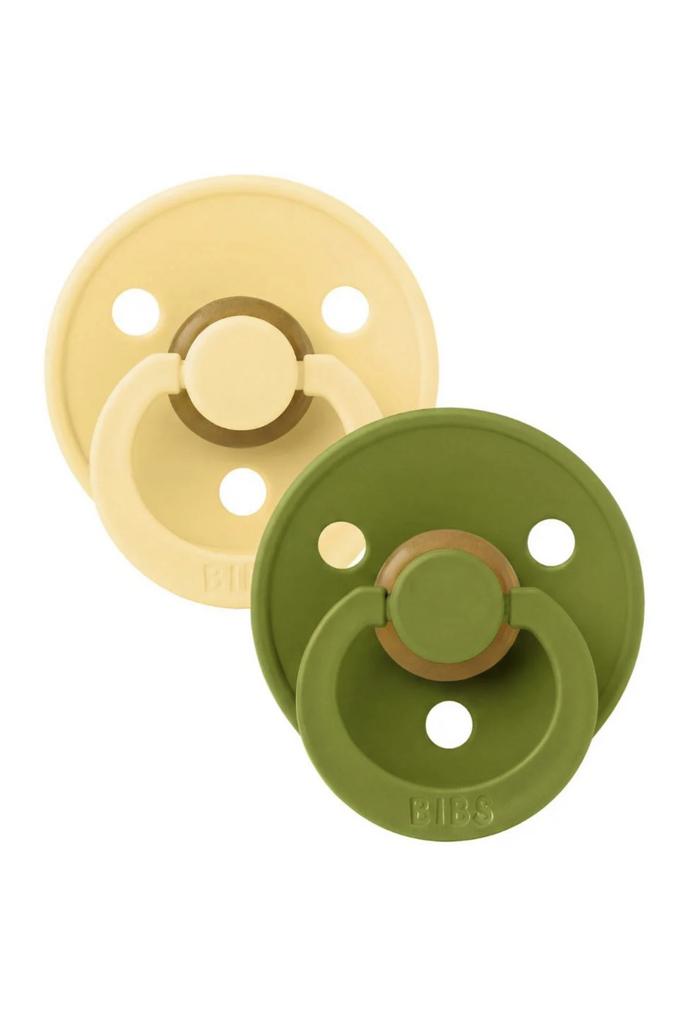 Set 2 suzete Bibs Colour Pale Butter & Wasabi