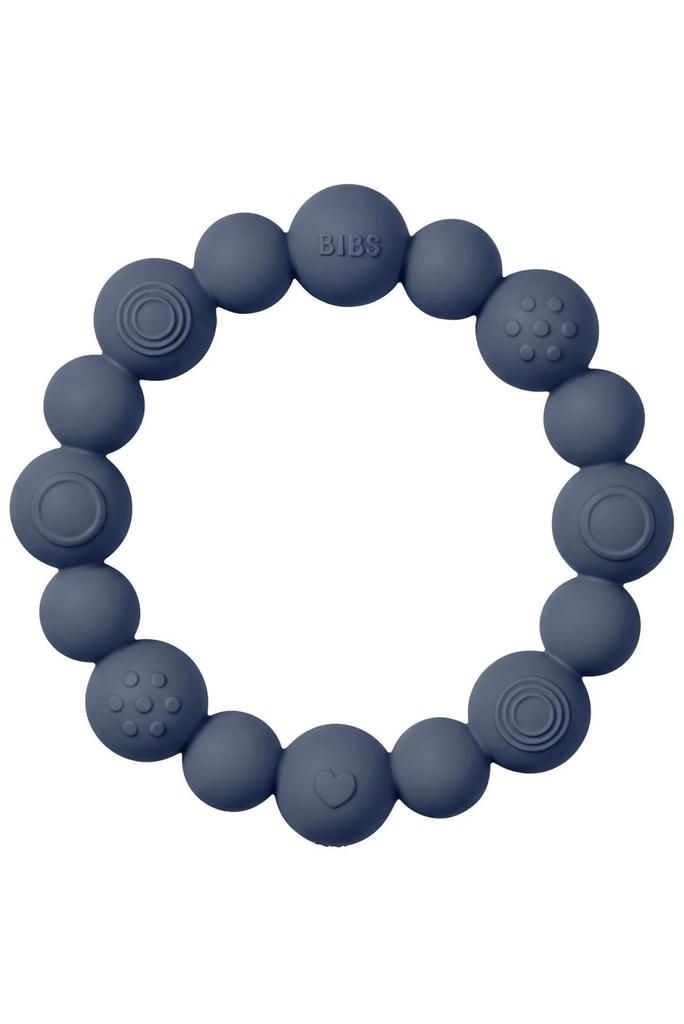 Inel de dentiție BIBS Beaded – Steel Blue
