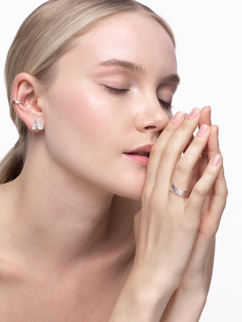 Пусеты "Гортензии"  медиум , серебро 925