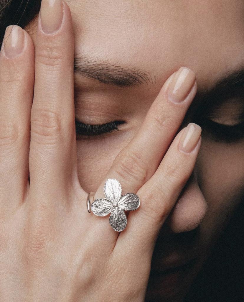 Кольцо "Гортензия"  с фианитом , серебро 925