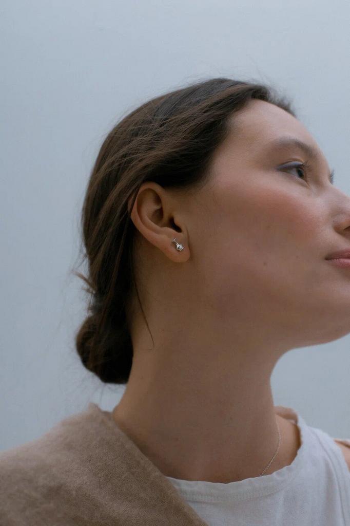 Серьга-гвоздик "Сосуд" , серебро 925