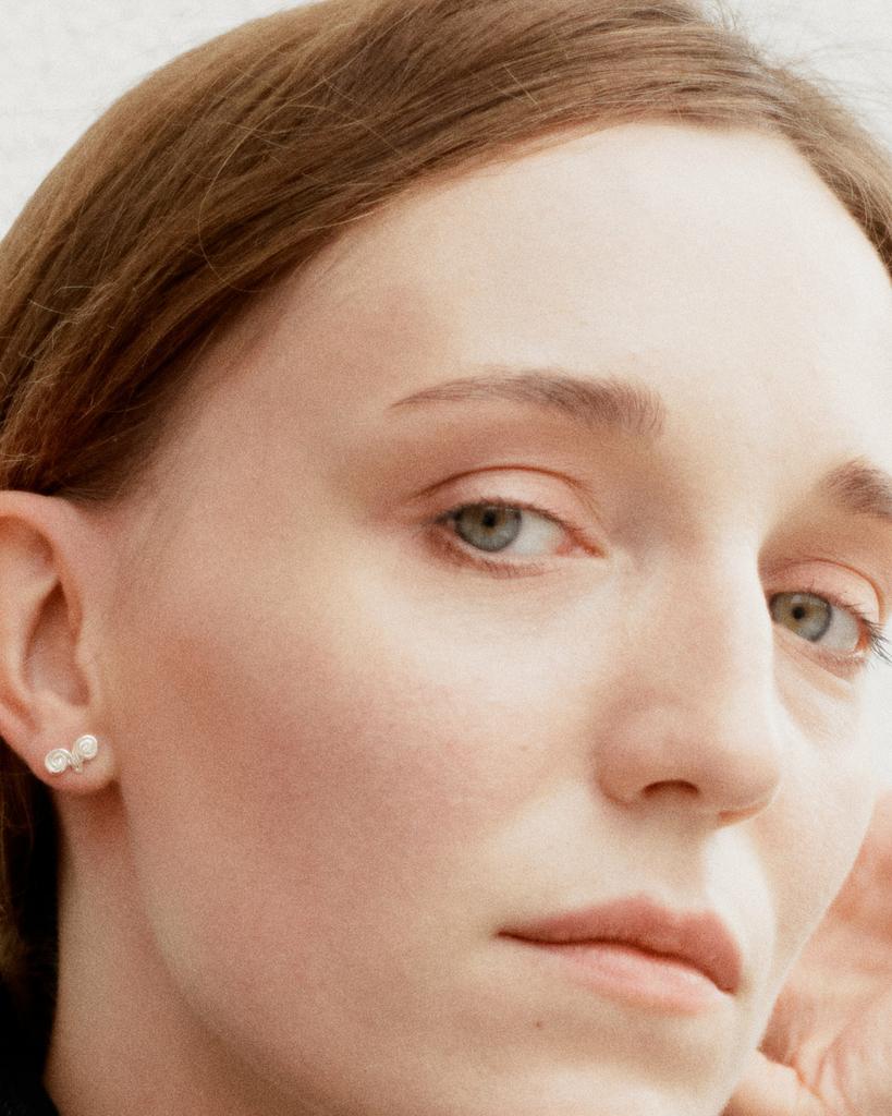 Серьга-гвоздик "Узор" , серебро 925