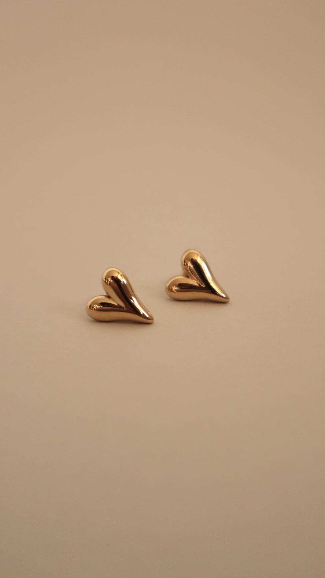 Пусеты "сердце" маленькие бижутерия