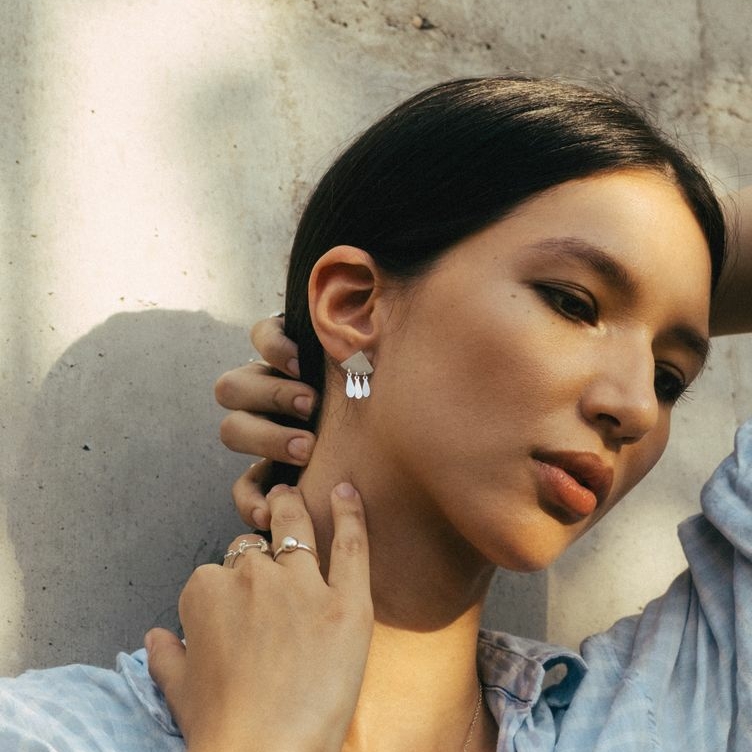 Пусеты "Celestial luminary" треугольные