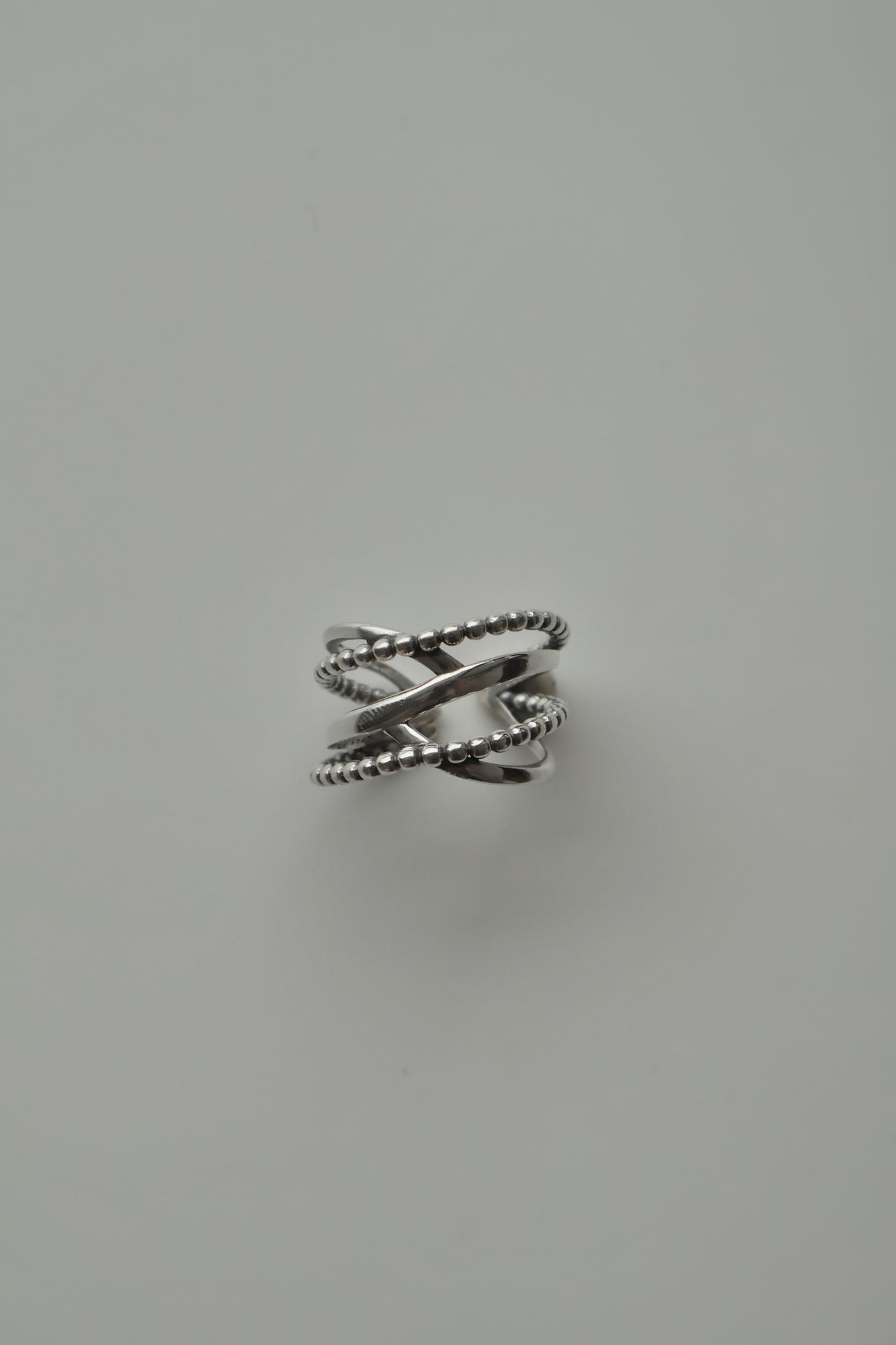 Кольцо Beaded Tangle , серебро 925 , р 17-17,5