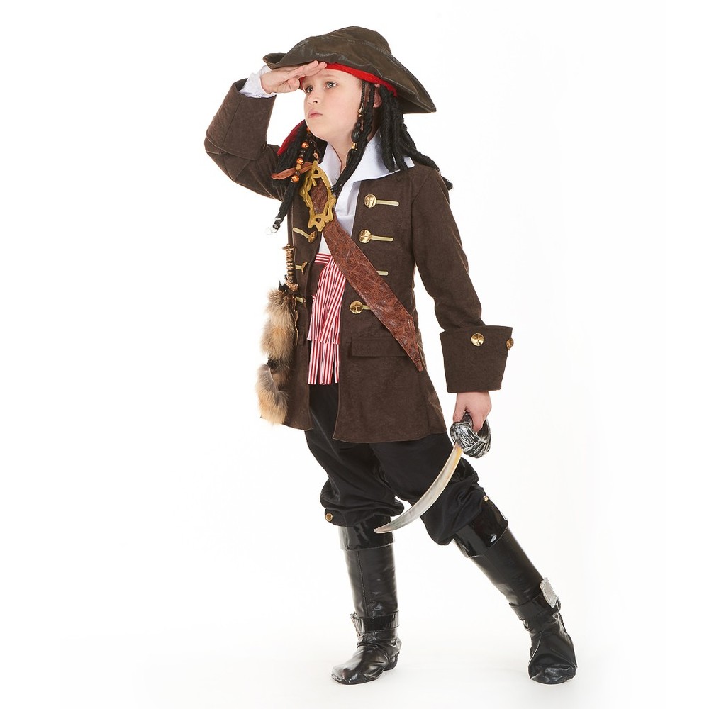 Карнавальный костюм Капитан Джек Воробей размер 36, рост 140 см. (952-36)