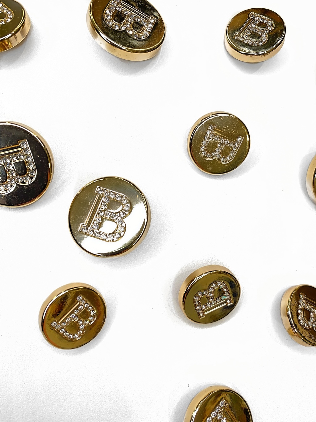 Button 23 mm, metal/glass, art.232