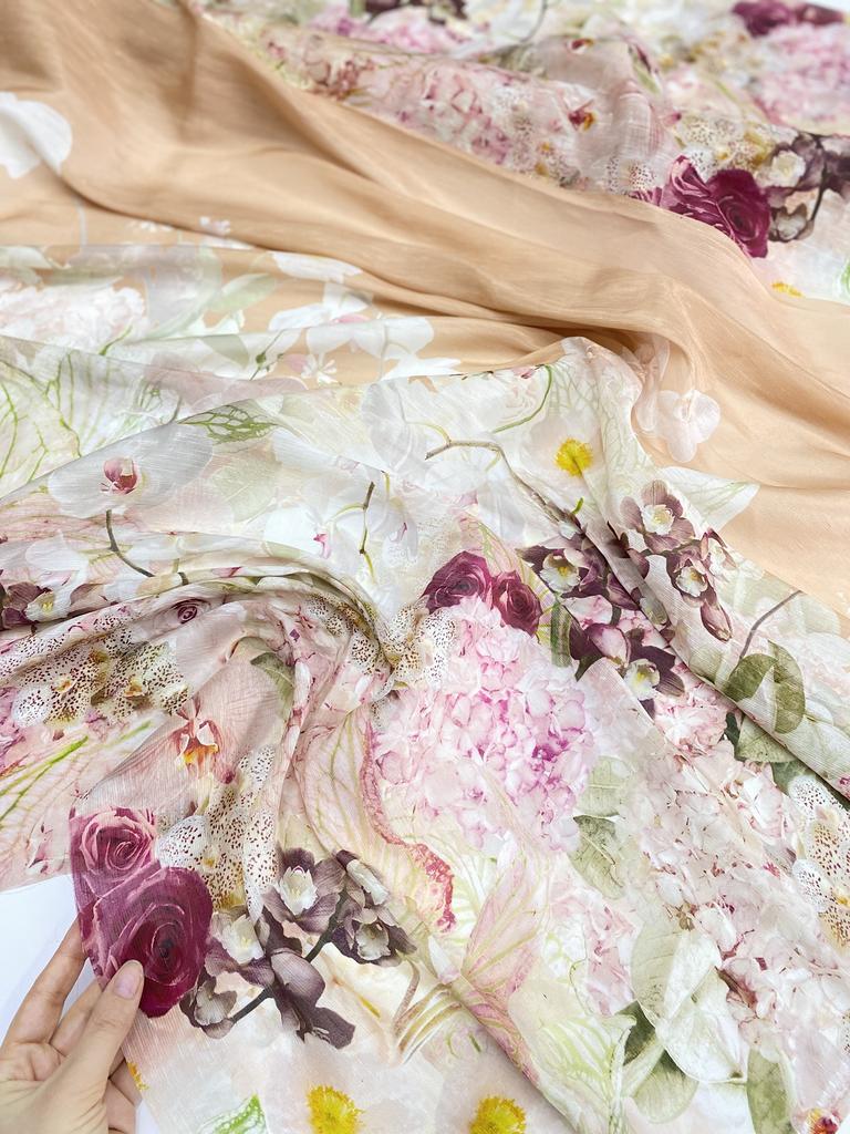 Linen with silk
