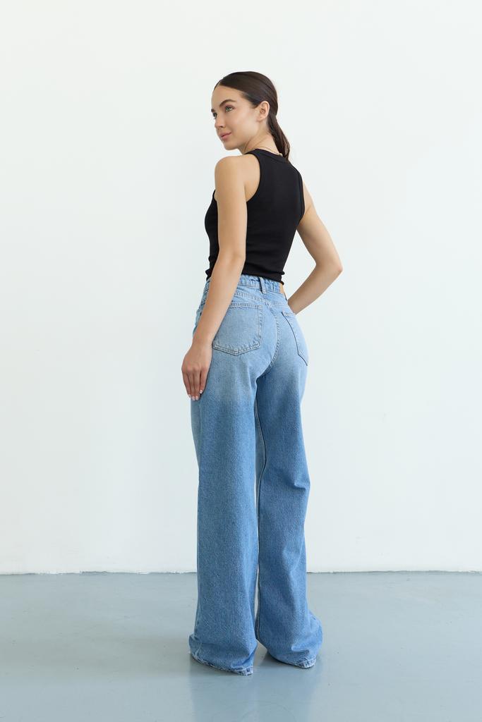 ДЖИНСИ ПАЛАЦЦО ТЕМНО БЛАКИТНІ