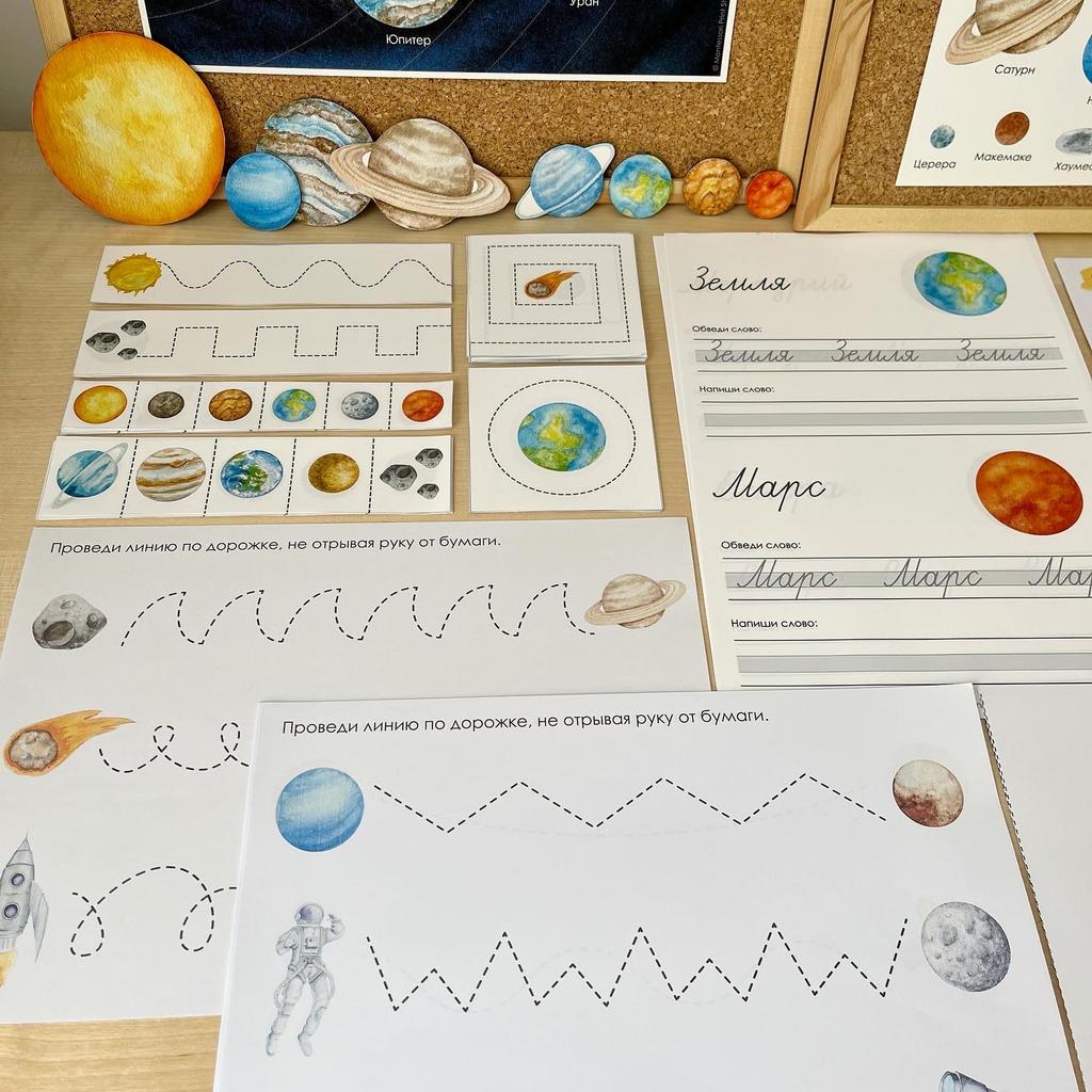 Солнечная система тематический комплект - карточки Монтессори купить и  скачать
