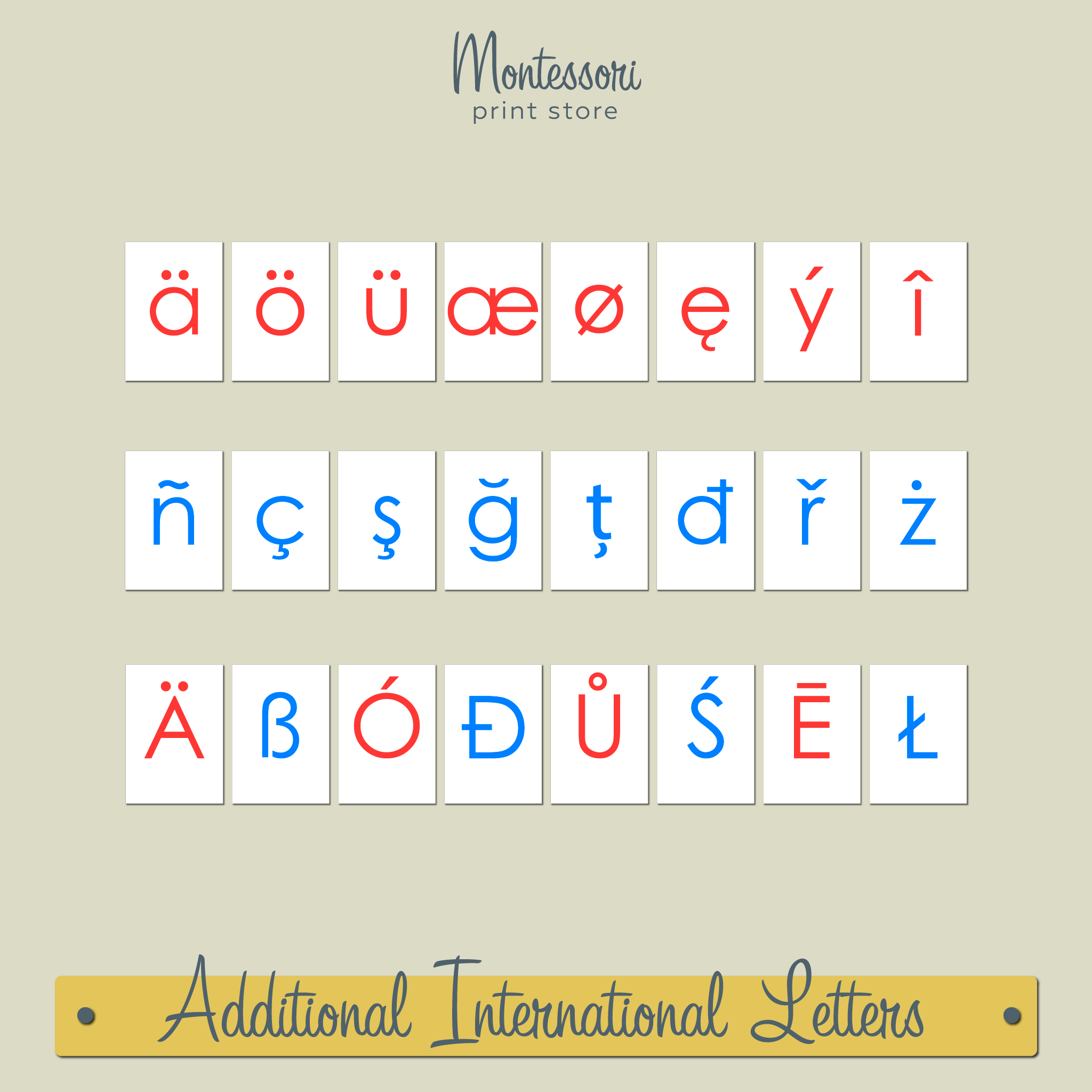 Montessori Moveable Alphabet Additional Letters - Подвижный алфавит  Монтессори купить и скачать