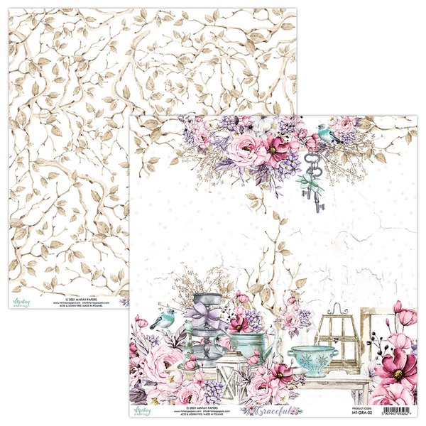 Лист двусторонней бумаги Graceful 02 Mintay paper 30*30 (4)