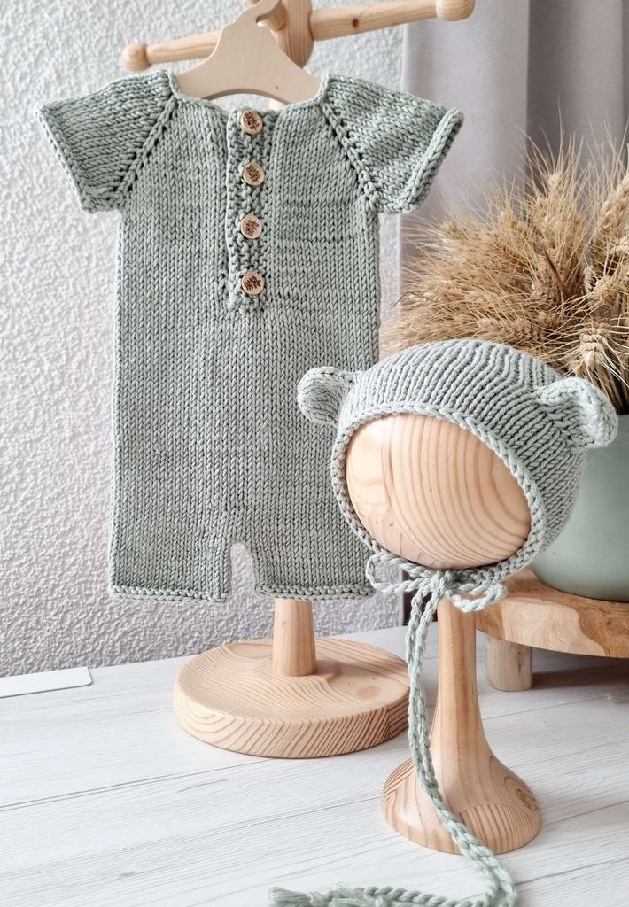 Overalls short feet and short sleeves cotton