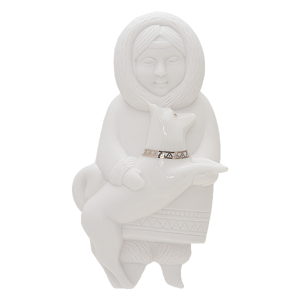 Ёлочная игрушка "Эскимос с собакой" Позолота