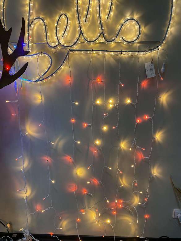 Штора микс помаранчево-червона