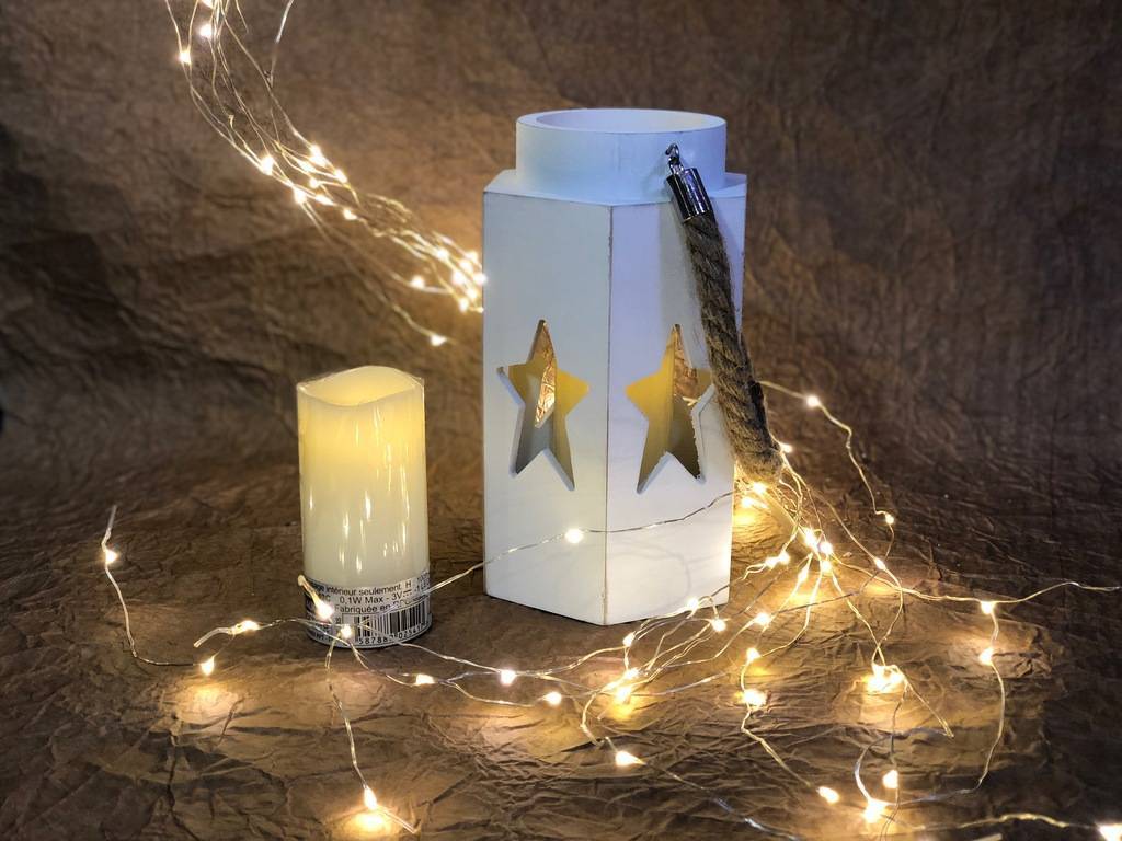 Декор "Дерев'яний ліхтарик"