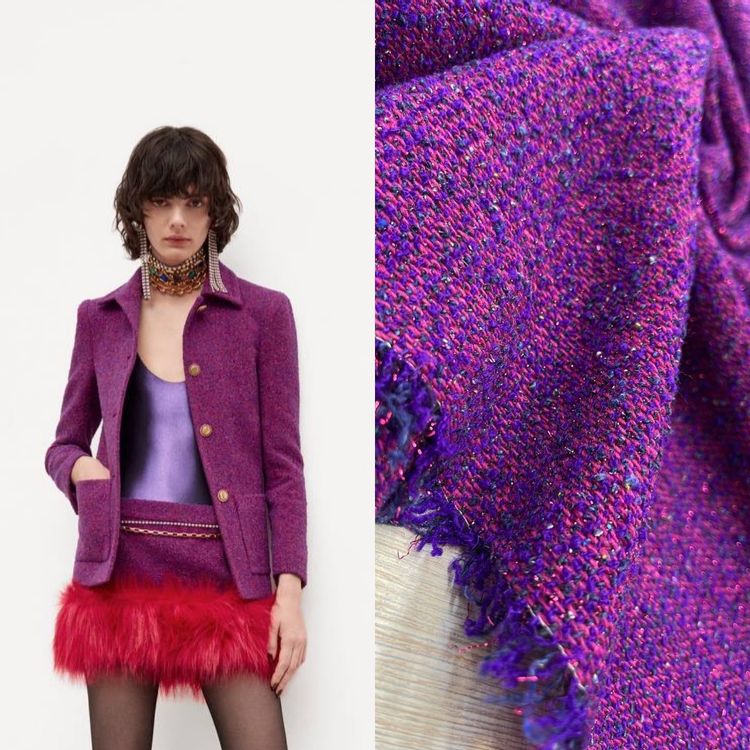 1,73м Твид оригинал YSL пурпурный