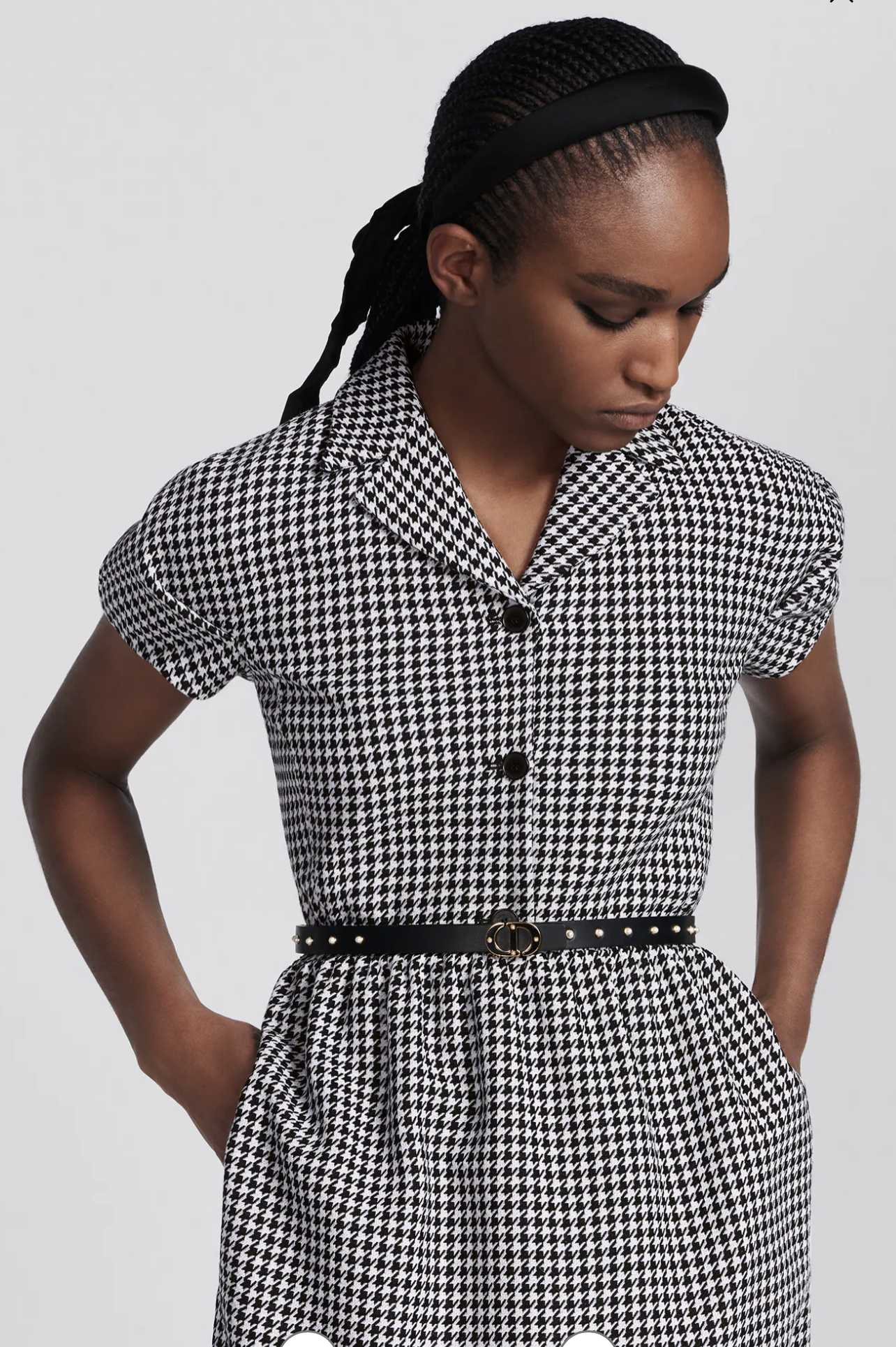 Шерсть костюмная в гусиную лапку черно-белая