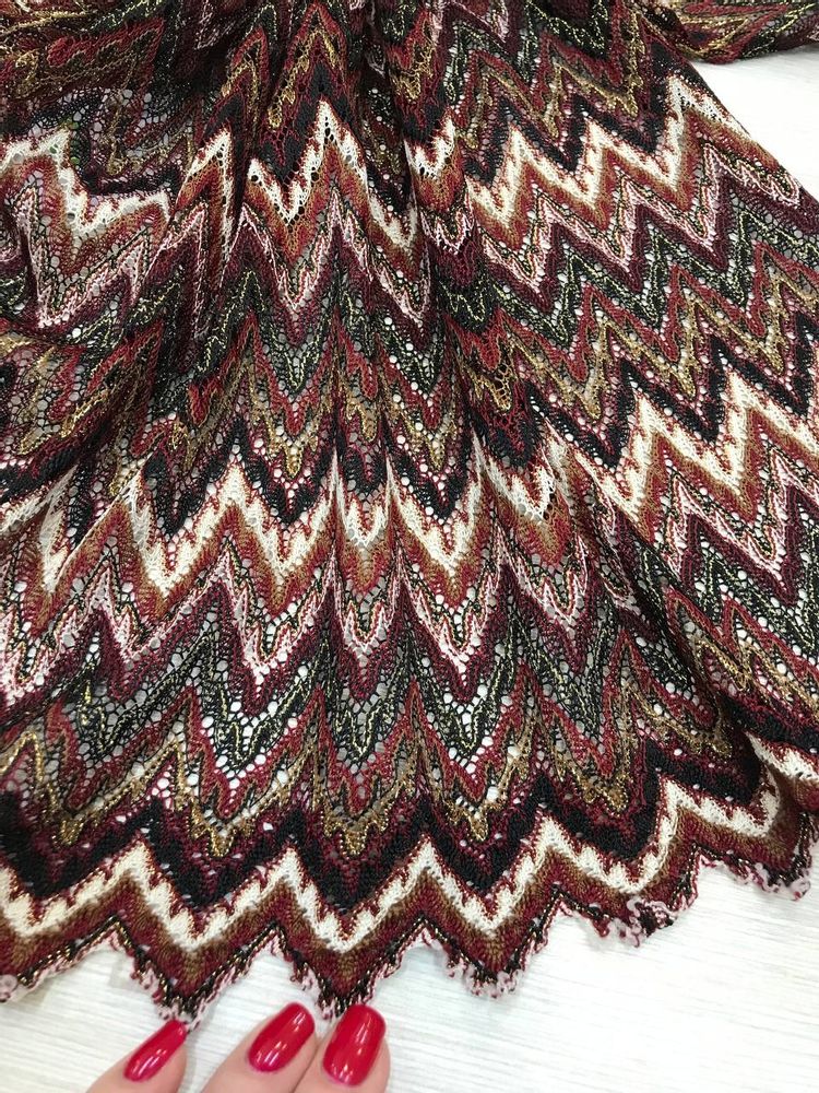 1,8м Трикотаж вискозный с шелком и люрексом Miss0mi бургунди-multicolor