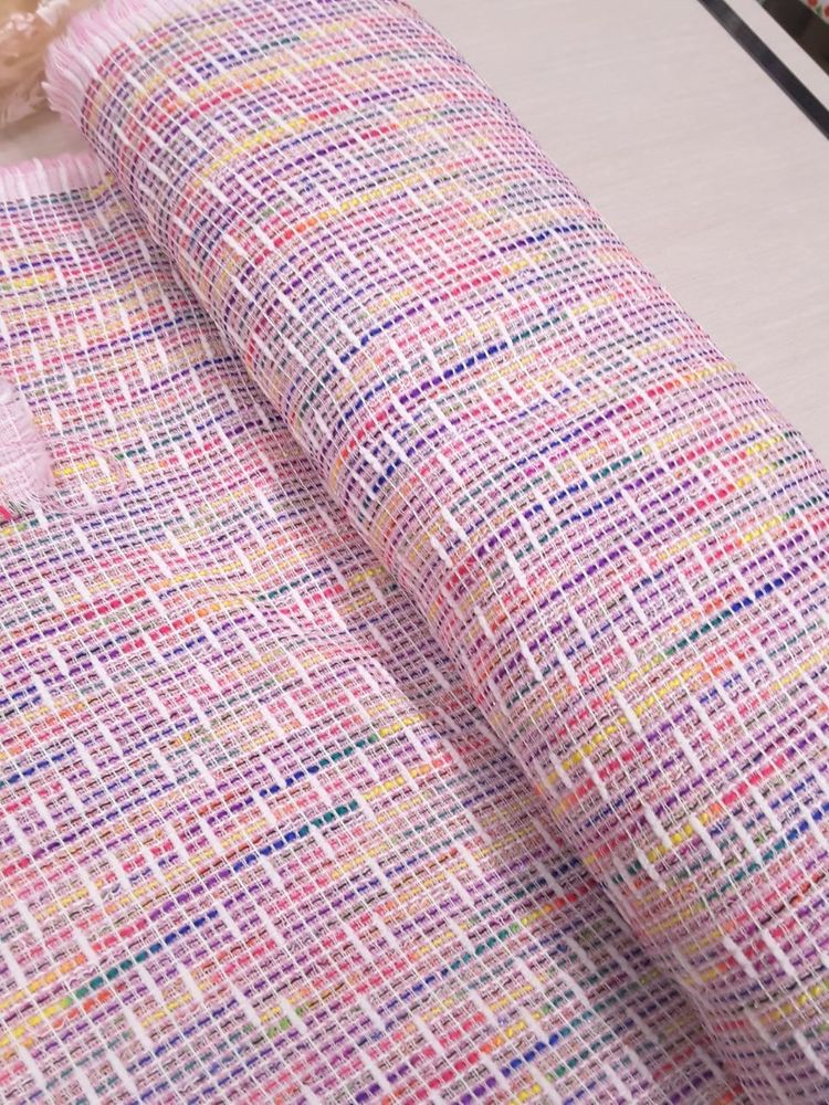 2,9м Твид хлопковый с вискозой розовый/multicolor