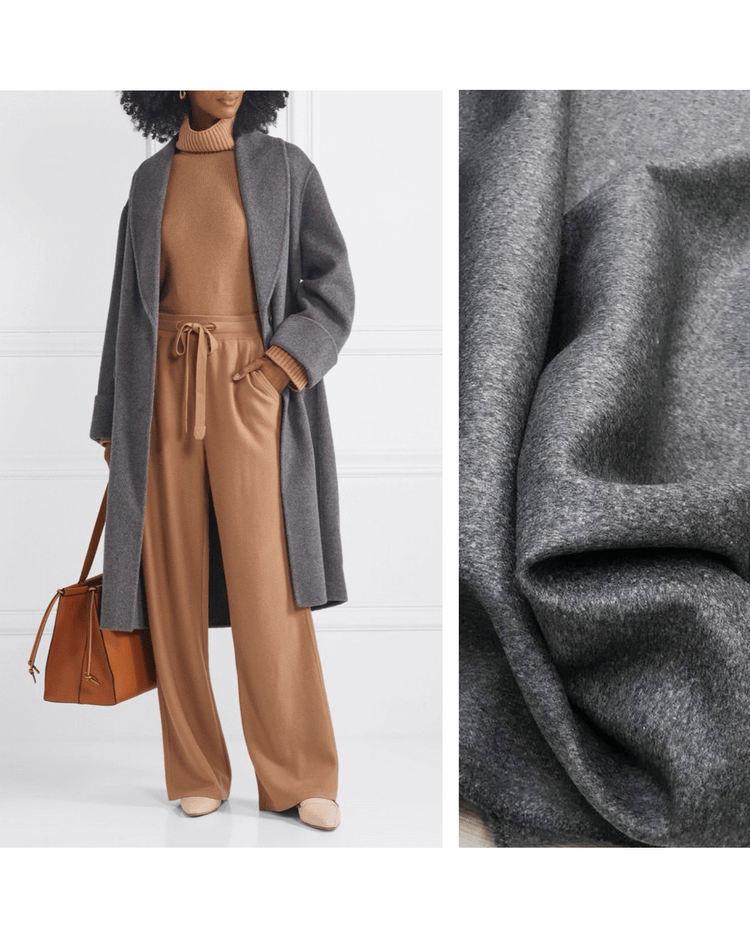 1,67м Пальтовый double кашемир с шерстью и шелком серый/меланж