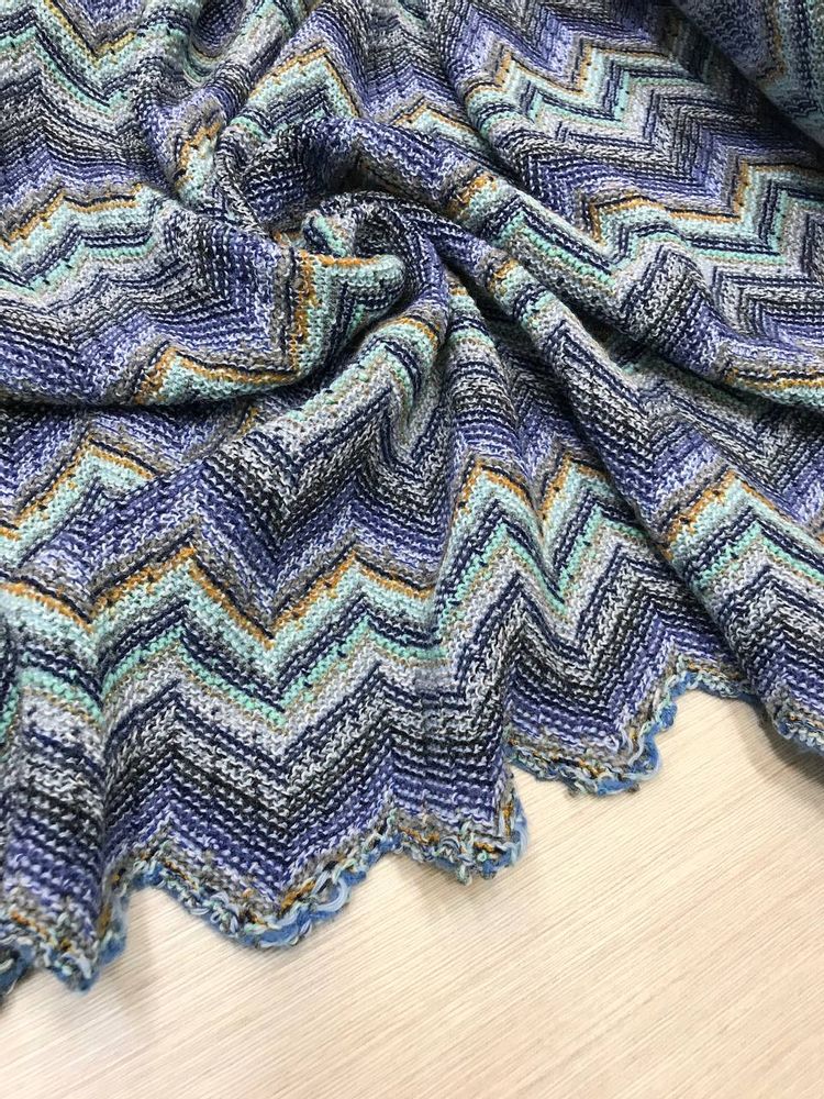 Трикотаж шерстяной Miss0mi голубой-multicolor