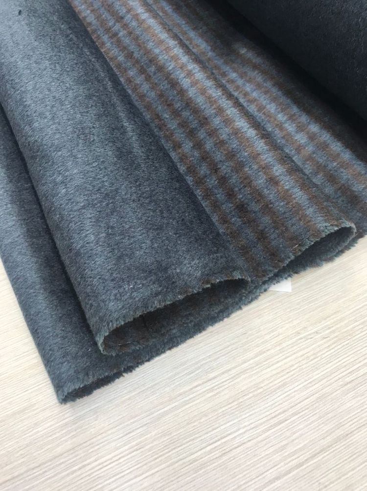 Пальтовый двухсторонний кашемир с шелком double Zegn@ в полоску