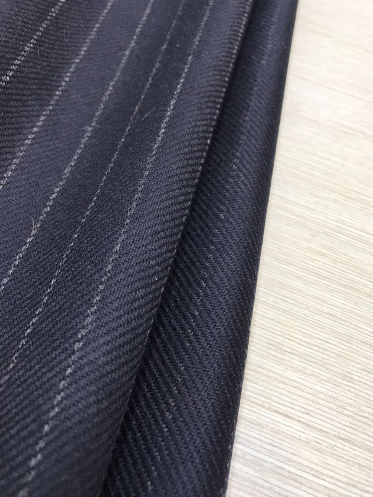 Костюмный кашемир с шелком LP синий в полоску