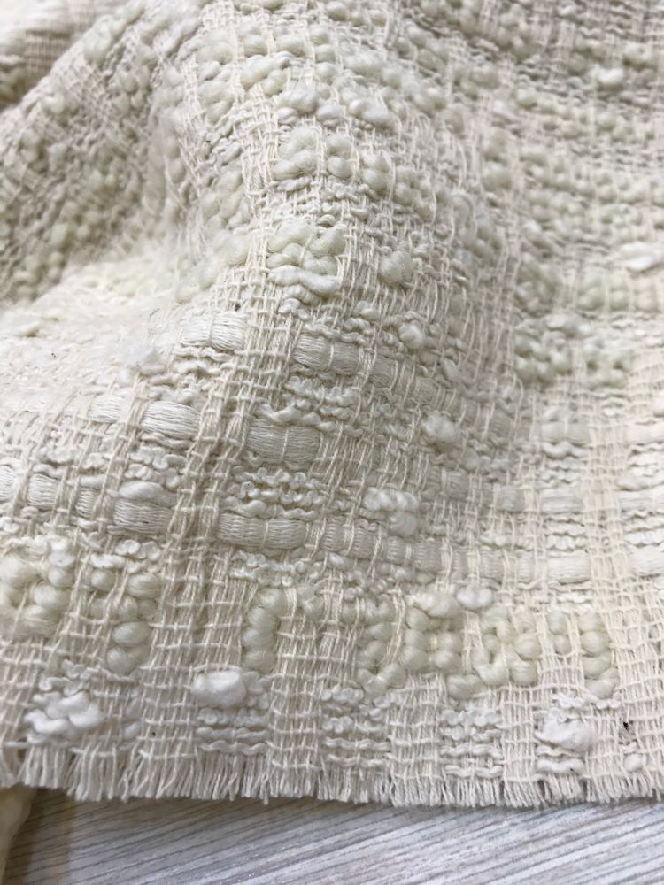 2,8m 1,20m Твид шерстяной с хлопком натуральный белый