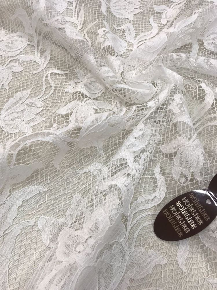Хлопковое кружево S0lstiss белого цвета