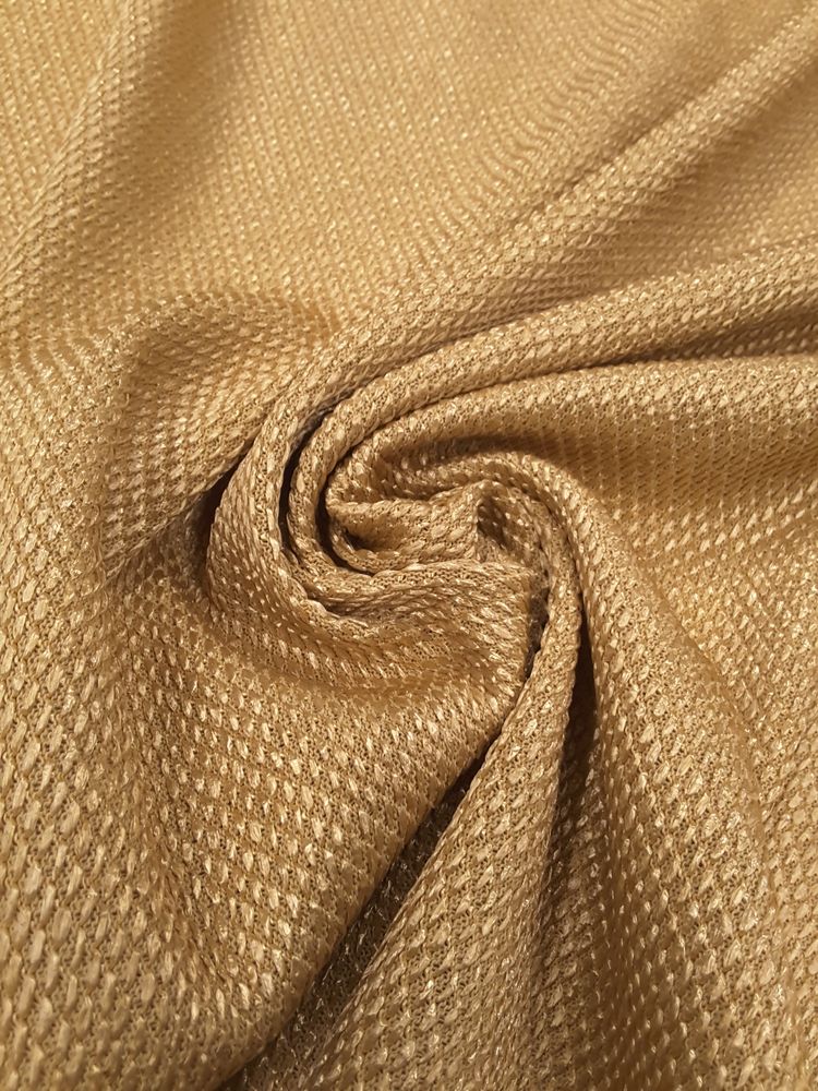 Рафия на хлопковой трикотажной основе Scervin0 теплого золотого цвета