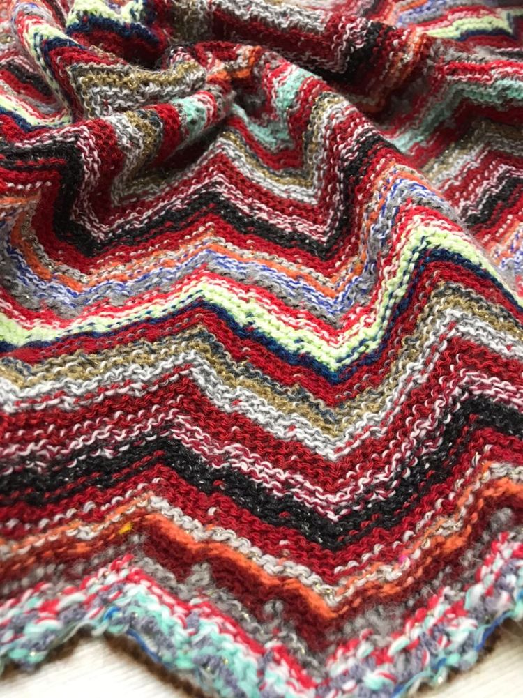 Трикотаж шерстяной Miss0mi терракотовый-multicolor