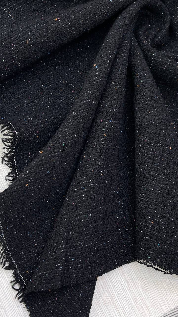 Твид шерстяной с добавление хлопка, вискозы и шелка Ch@nel