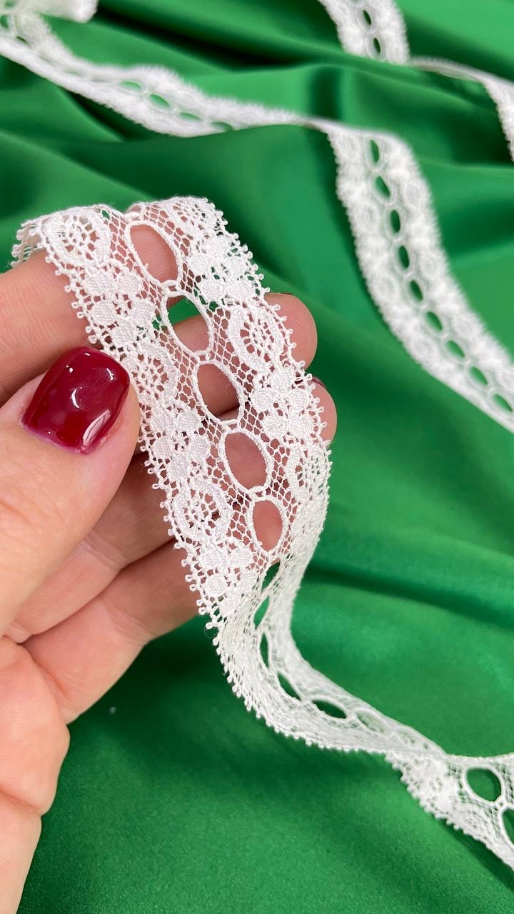 Хлопковое кружево из коллекции Pr@da молочного цвета