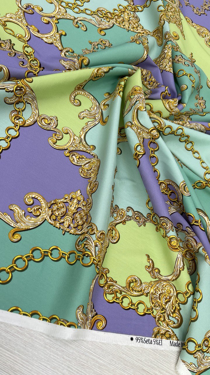 3,65м Шелк атласный с эластаном в стиле Vers@ce