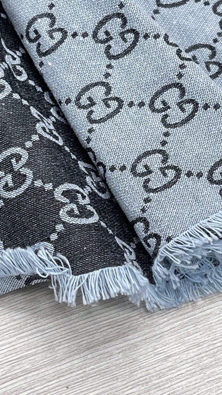 1.52 м Хлопковый жаккард голубо-серый оригинал G.ucci