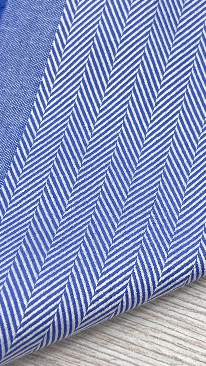 Рубашечный хлопок Zegn@ небесно-голубой "елочка"