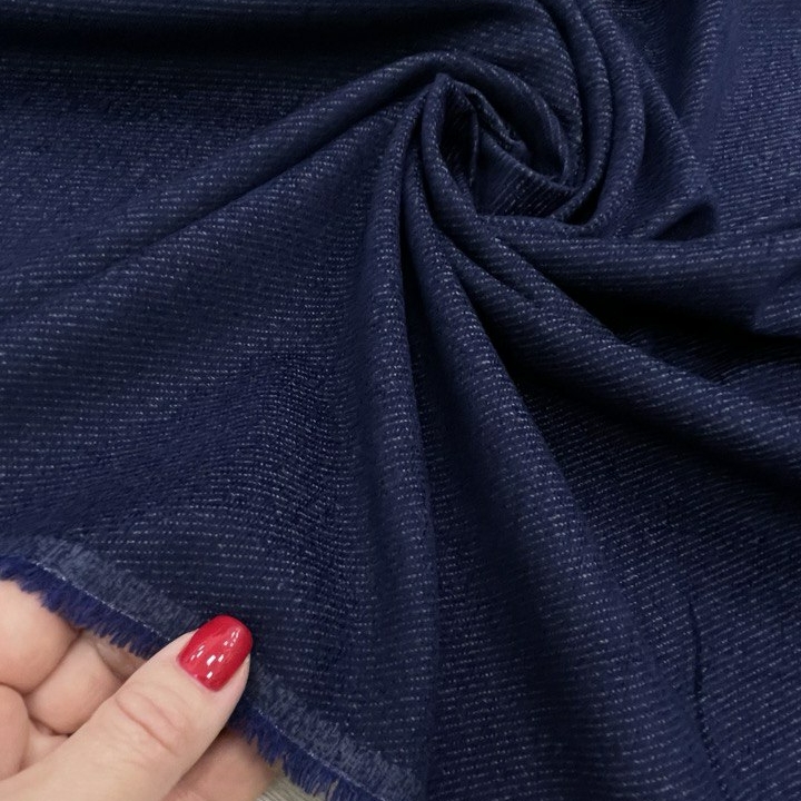 Рубашечный хлопок с плетением диагональ темно-синий