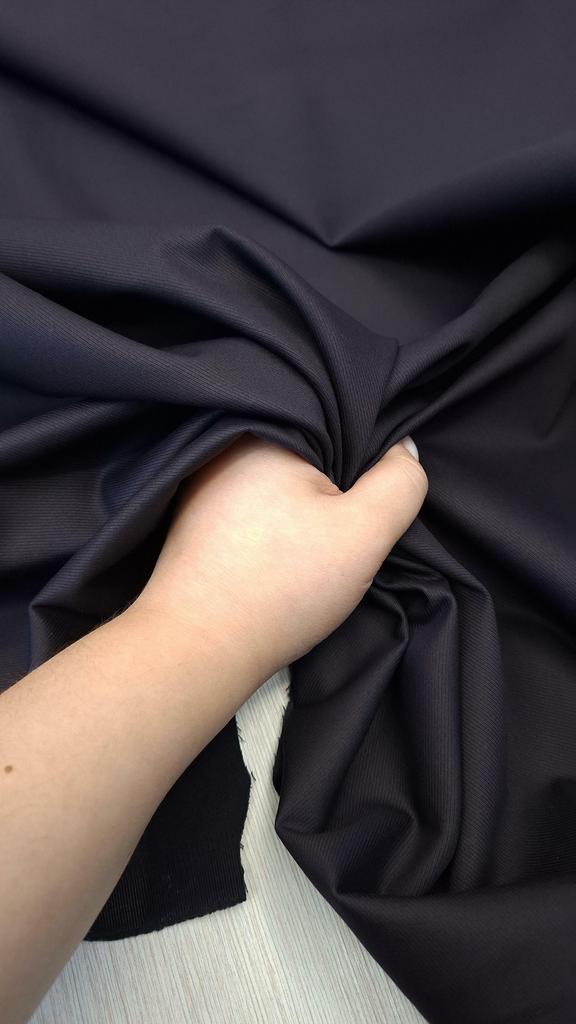 Хлопок с эластаном темно-синего цвета