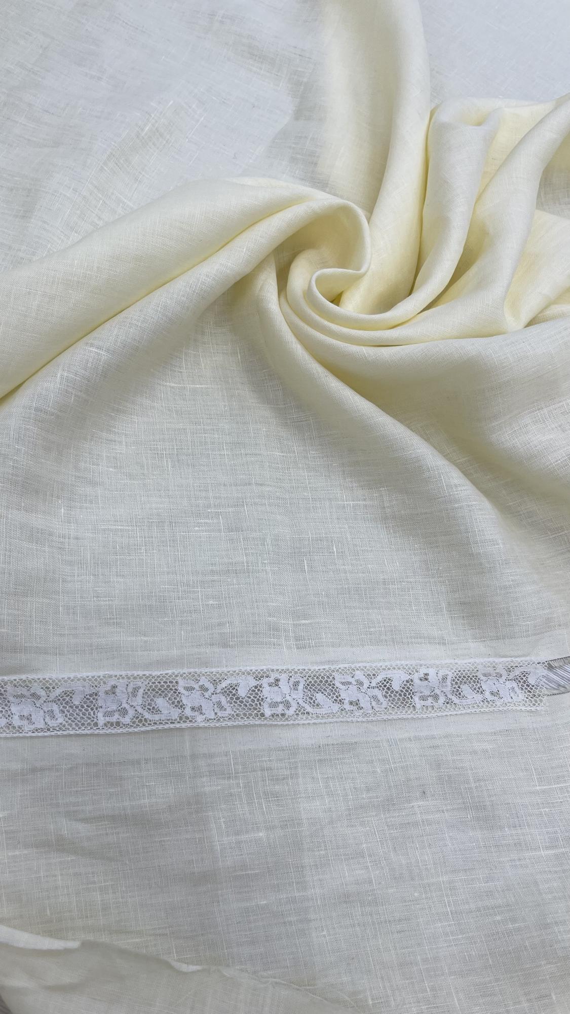 Плательный лён с шелком L0ro Pi@na сливочный