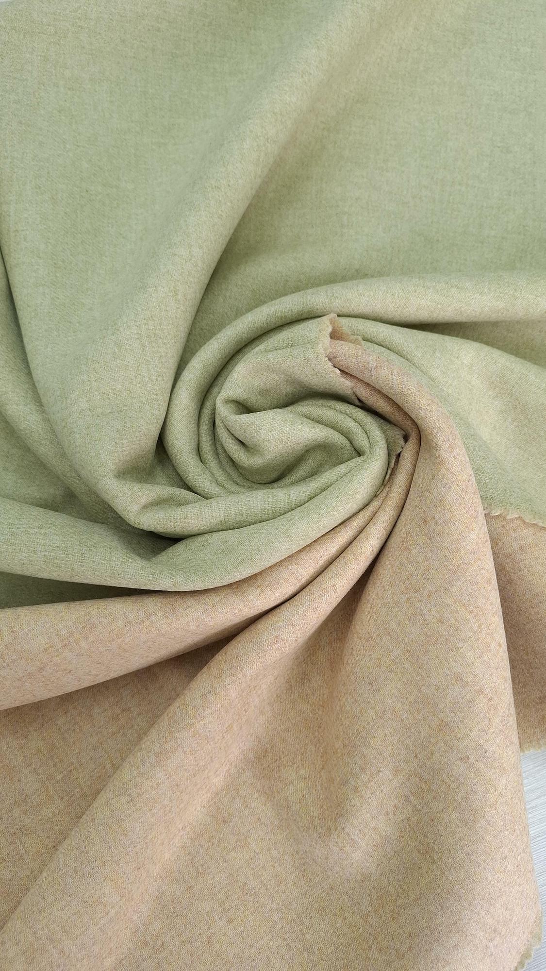 Двухслойная пальтовая шерсть dauble двухсторонняя цвет оливковый/бежевый